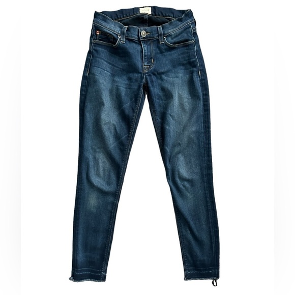 Hudson Krista low rise cropped skinny released hem jeans size 26/4 medium wash - Picture 1 of 14